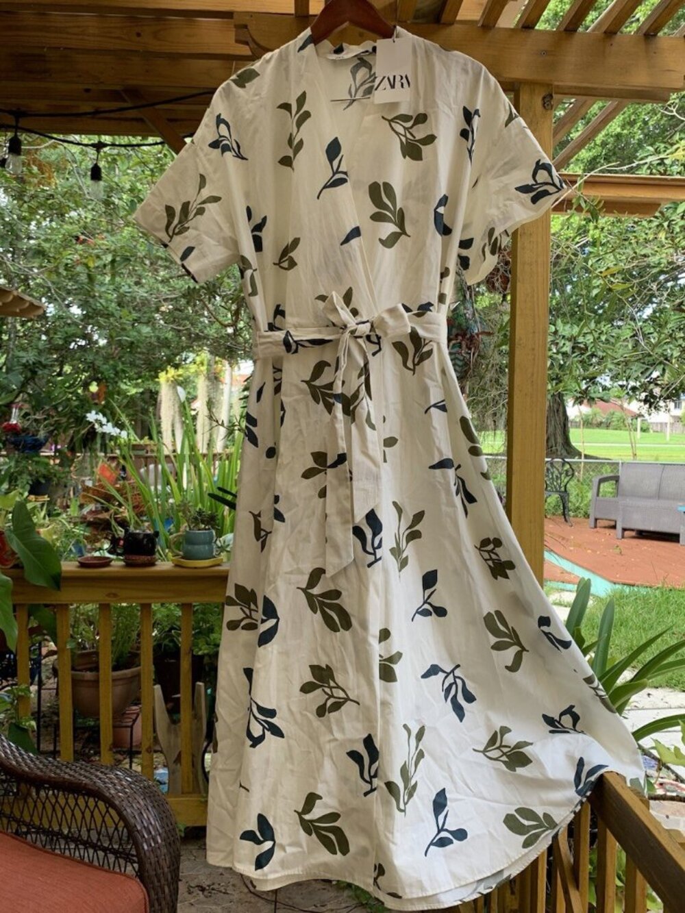 SALE!!!ZARA WOMENS PRINTED SHORT SLEEVES POPLIN MIDI DRESS  SIZES:  XS, S
